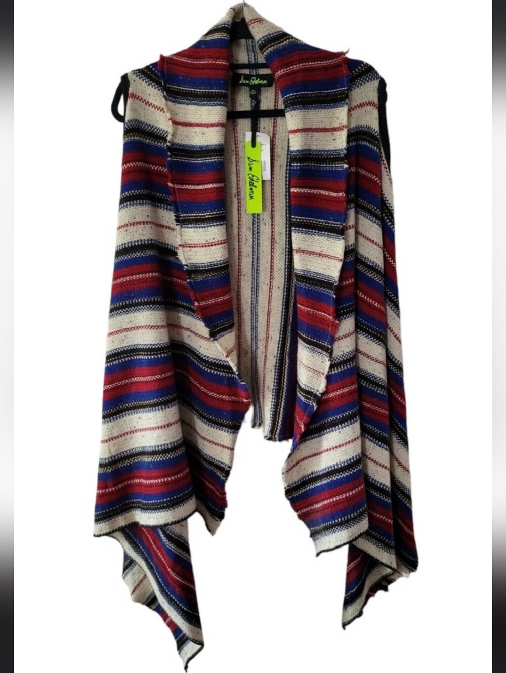 Sam Edelman Womens Striped Open Front Knit Sweater Vest Size M